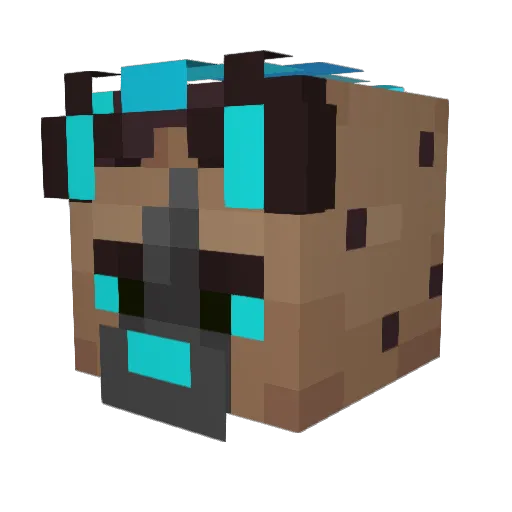 DeskHyena Minecraft avatar head, 3D render