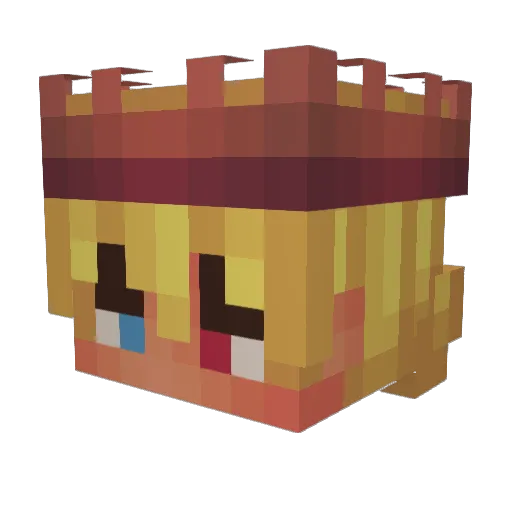 Deskless Minecraft avatar head, 3D render