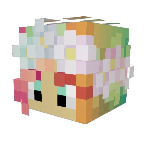 Desmira Minecraft avatar head, 3D render