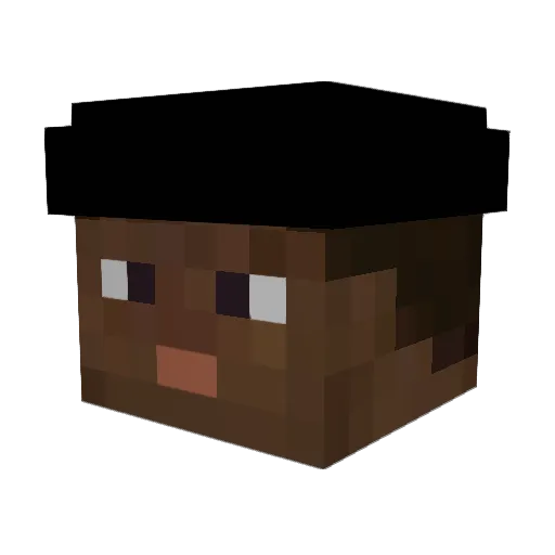 Desomorfin Minecraft avatar head, 3D render