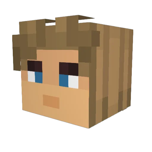 Despawned Minecraft avatar head, 3D render