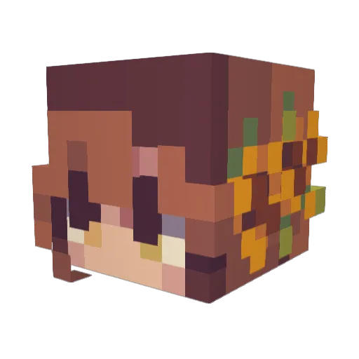 Dessheda Minecraft avatar head, 3D render