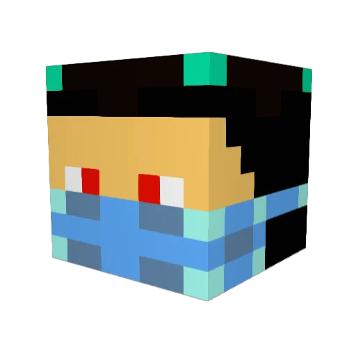 Dessian Minecraft avatar head, 3D render
