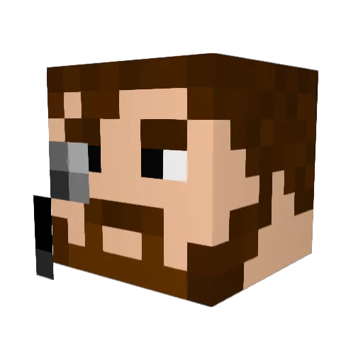 Dest82 Minecraft avatar head, 3D render