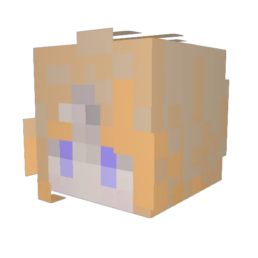 Destrina Minecraft avatar head, 3D render