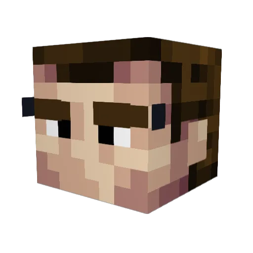 Destrola Minecraft avatar head, 3D render