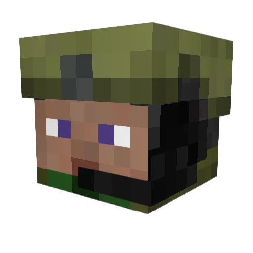 DestroyerB Minecraft avatar head, 3D render