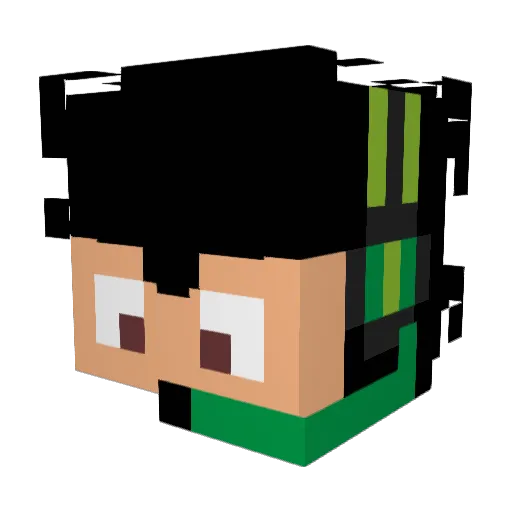 Destroyerali Minecraft avatar head, 3D render