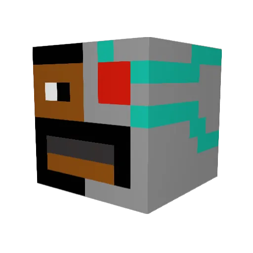 Destroyerbot Minecraft avatar head, 3D render