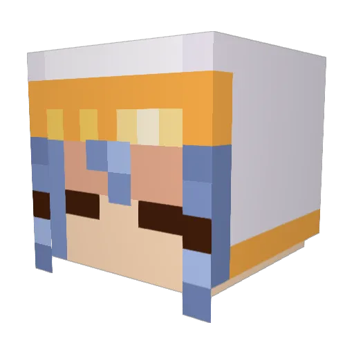 Destroying28 Minecraft avatar head, 3D render