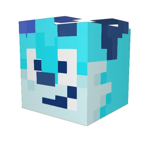 DestructoUnicorn Minecraft avatar head, 3D render