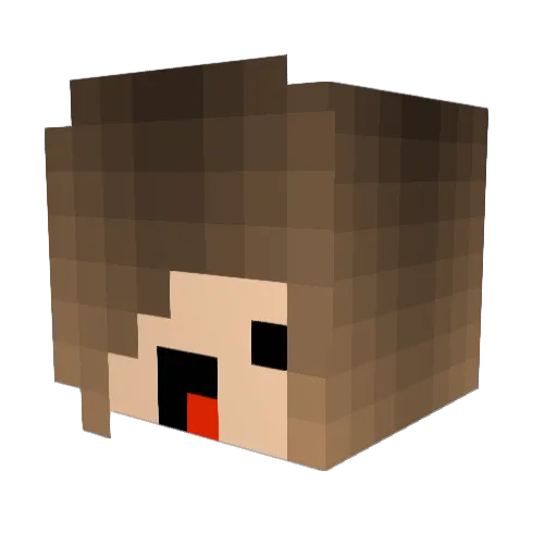 Destruktaw Minecraft avatar head, 3D render
