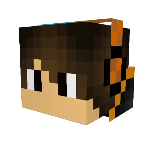 Destruktplay Minecraft avatar head, 3D render