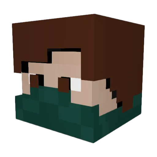 Destryl Minecraft avatar head, 3D render