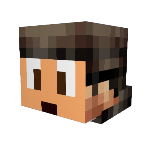 Det3rmined Minecraft avatar head, 3D render