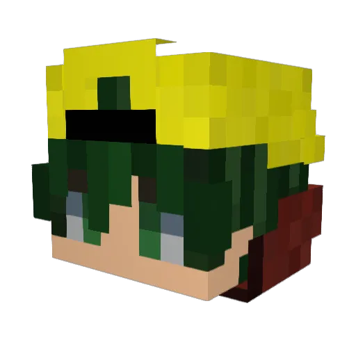 DetBenja Minecraft avatar head, 3D render