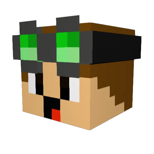 DetSommer Minecraft avatar head, 3D render
