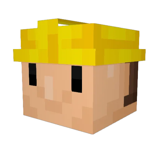Detdomovecc Minecraft avatar head, 3D render