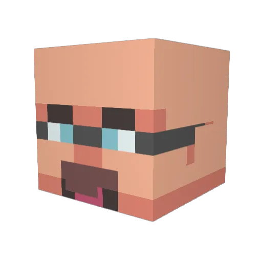 DetectiveWhom Minecraft avatar head, 3D render