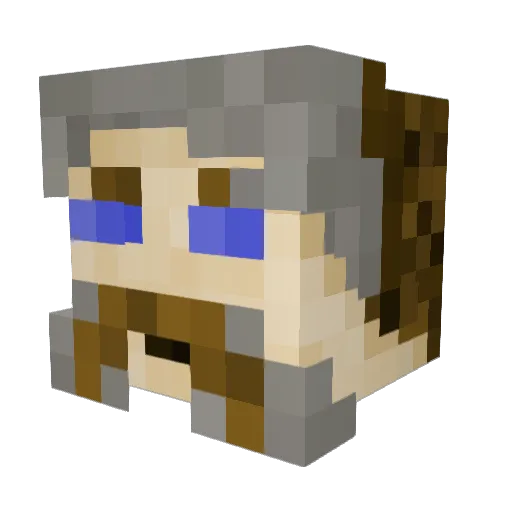 Detelgeas Minecraft avatar head, 3D render