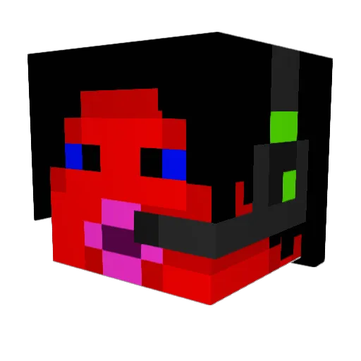 DeterDeadDog Minecraft avatar head, 3D render