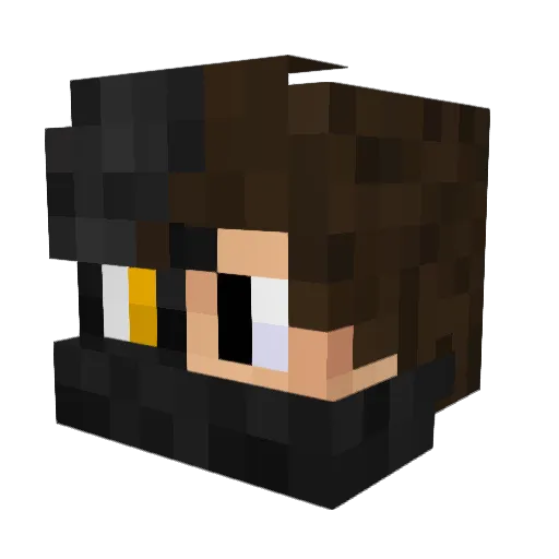 Determined_ Minecraft avatar head, 3D render