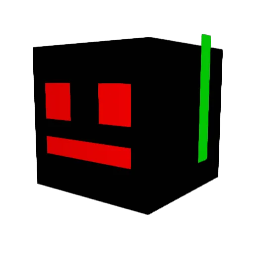 Detruire Minecraft avatar head, 3D render