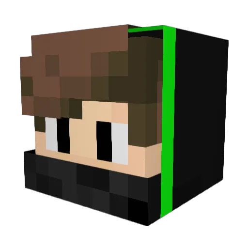 DeuGuys Minecraft avatar head, 3D render