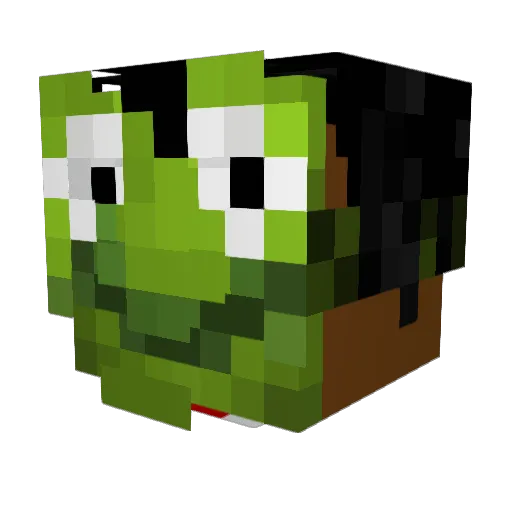 Deupey Minecraft avatar head, 3D render