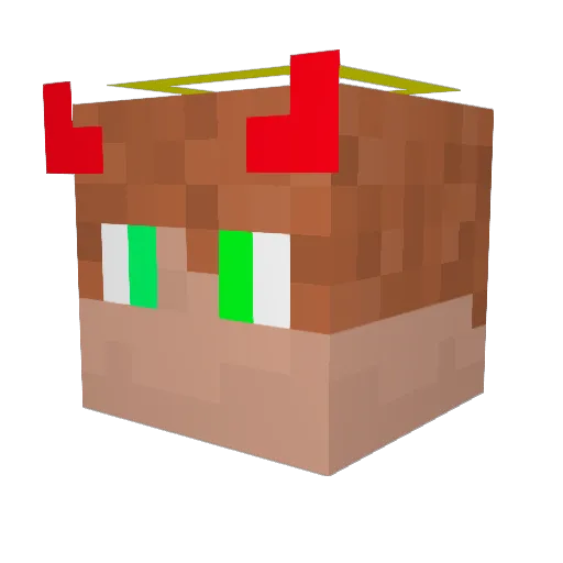 Deus66 Minecraft avatar head, 3D render