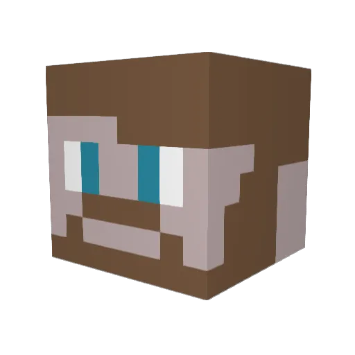 DeusOdio Minecraft avatar head, 3D render