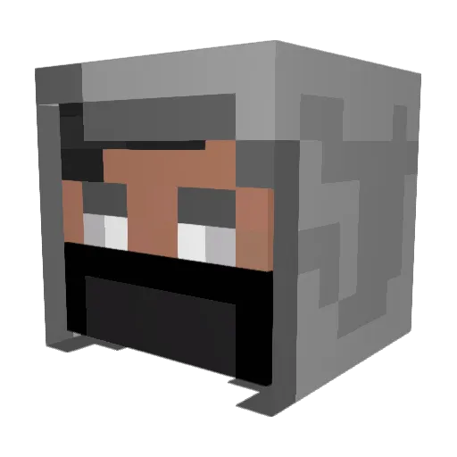 DeusPas Minecraft avatar head, 3D render