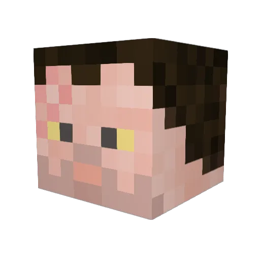 DeusVuuult Minecraft avatar head, 3D render