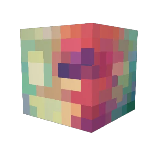 Deusi Minecraft avatar head, 3D render