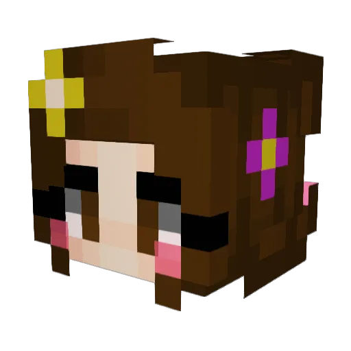 Deusiinhaa Minecraft avatar head, 3D render