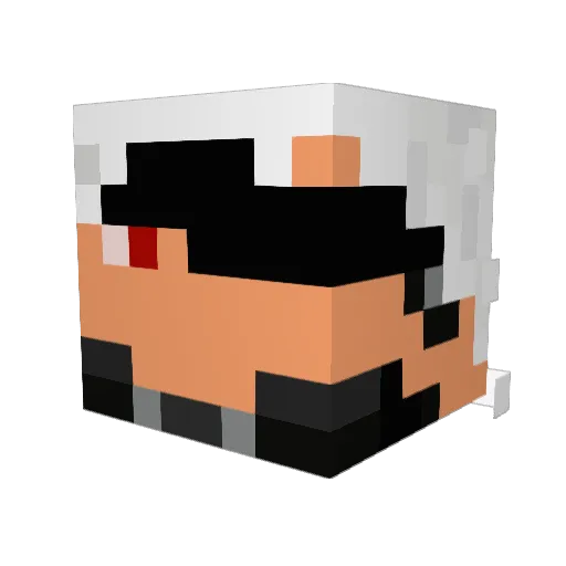 Deusira Minecraft avatar head, 3D render
