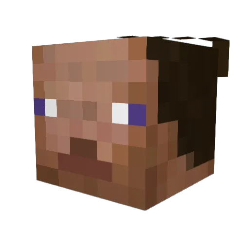 Deustiniii Minecraft avatar head, 3D render