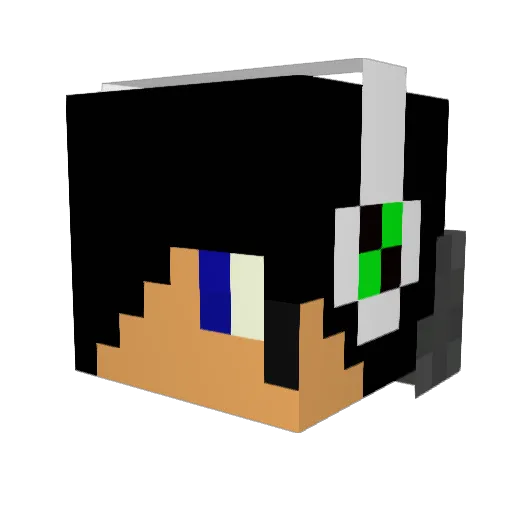 Deutsch_Lernen Minecraft avatar head, 3D render