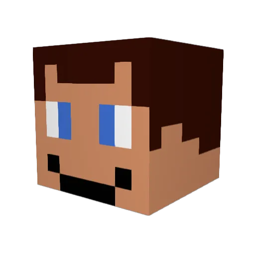 DevAug Minecraft avatar head, 3D render