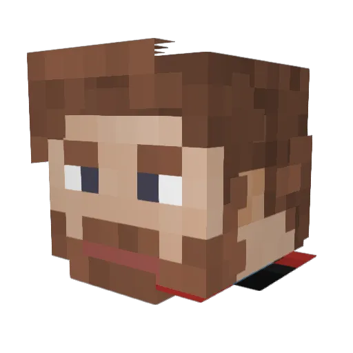DevPlays1 Minecraft avatar head, 3D render