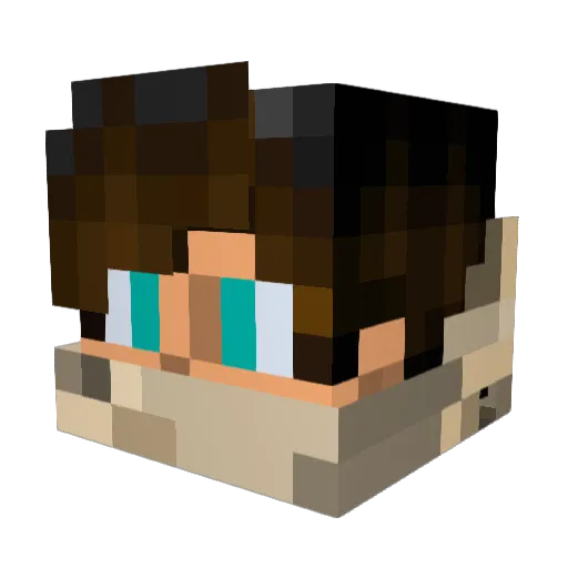 Devi7mare Minecraft avatar head, 3D render
