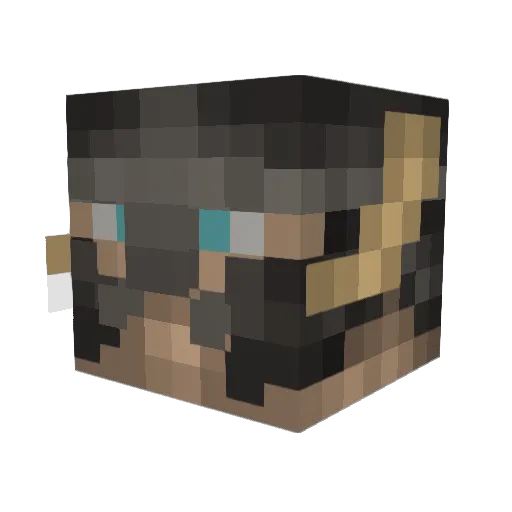 DevilArmX Minecraft avatar head, 3D render