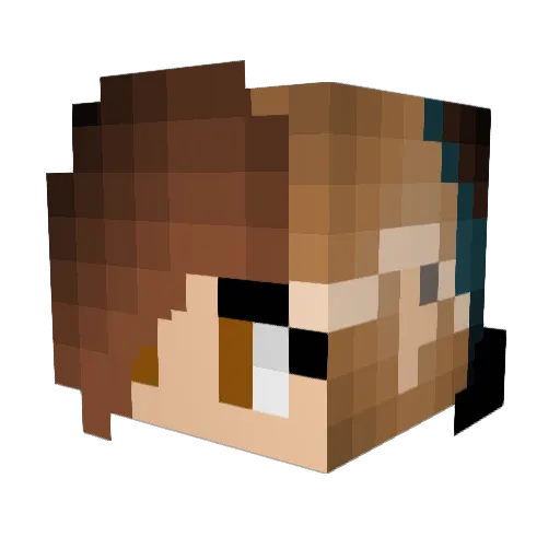 DevilCatLady Minecraft avatar head, 3D render