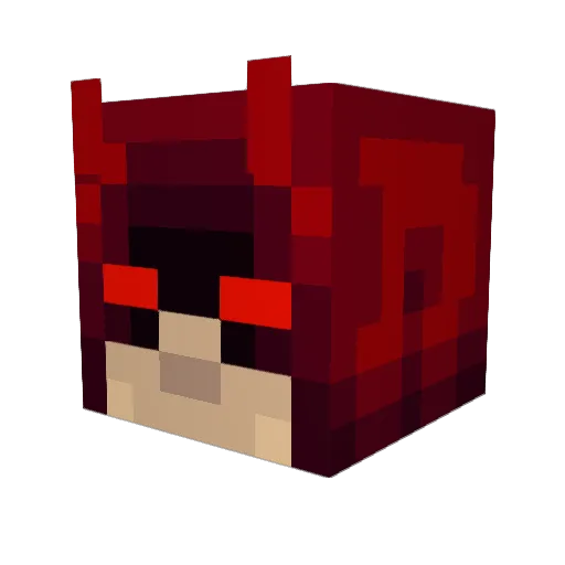 DevilYakuza Minecraft avatar head, 3D render