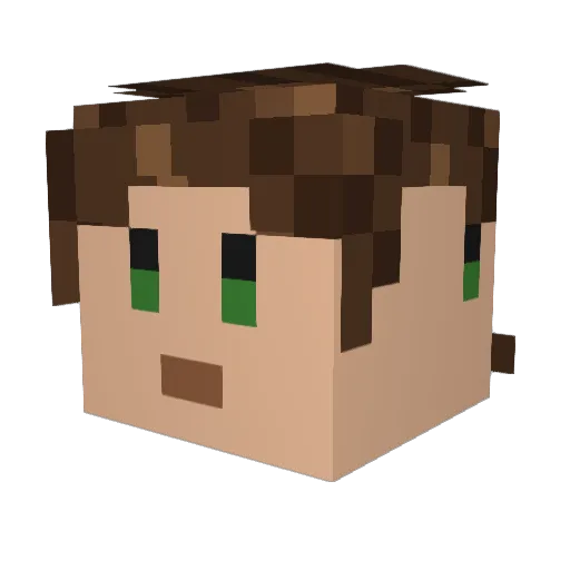 Devil_loong Minecraft avatar head, 3D render