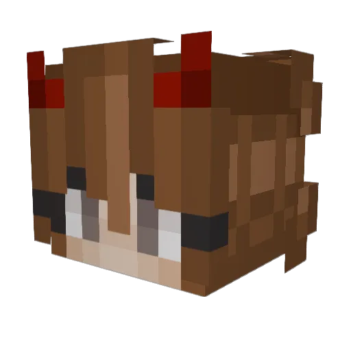 Devillica Minecraft avatar head, 3D render