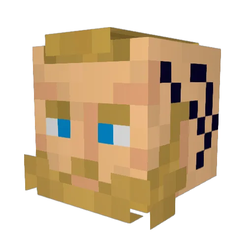 Devilprieto Minecraft avatar head, 3D render
