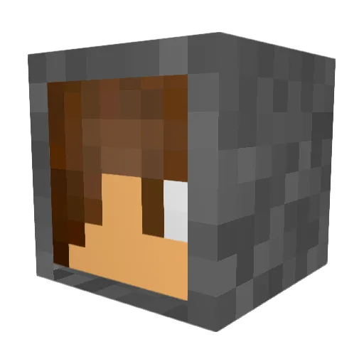 Deviltube Minecraft avatar head, 3D render