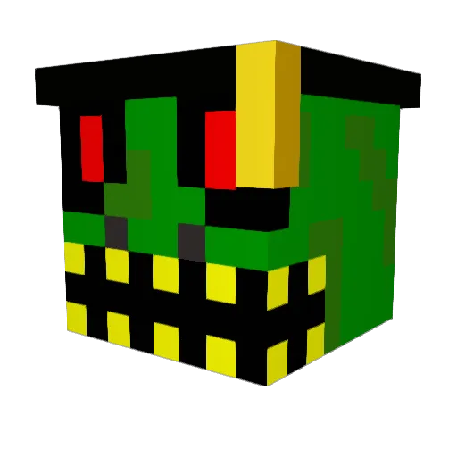 DevilzAsistant Minecraft avatar head, 3D render