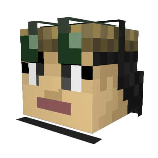 Devinchi Minecraft avatar head, 3D render